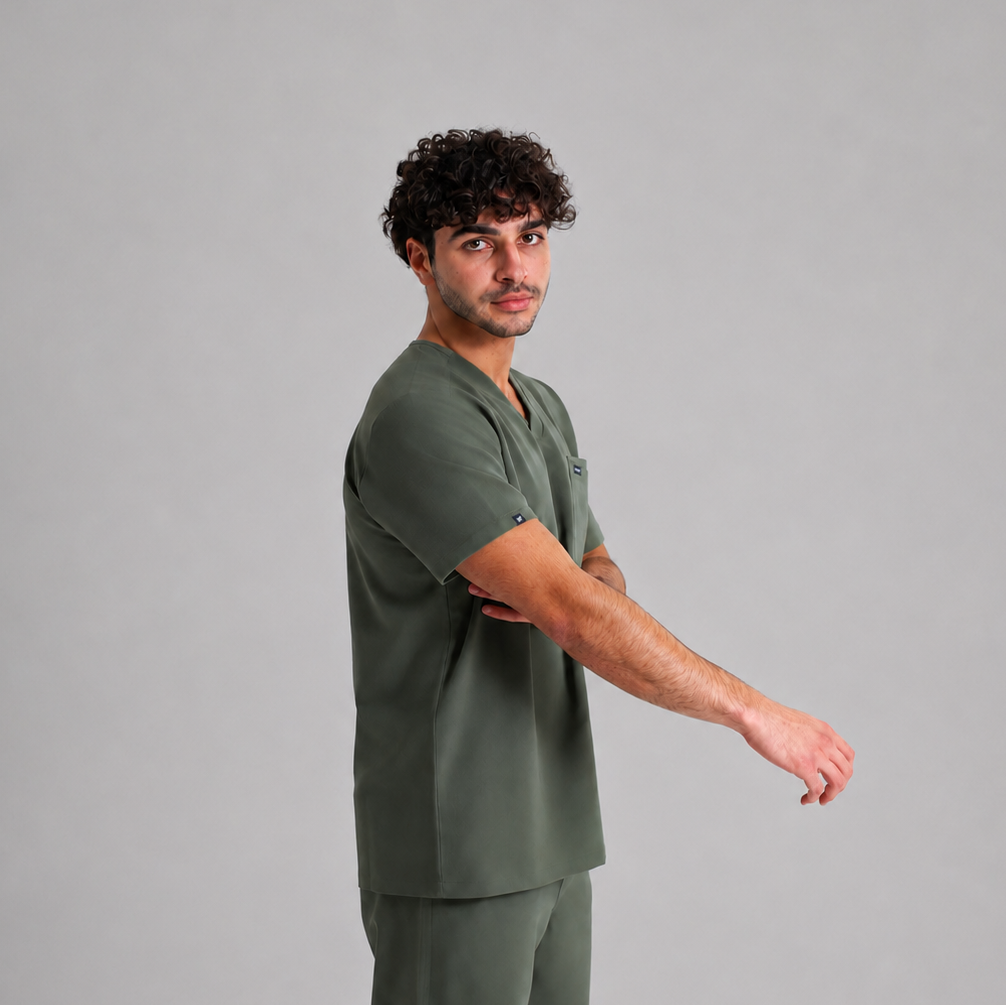 SHIFTMASTER™ Scrub Top - Moss Green