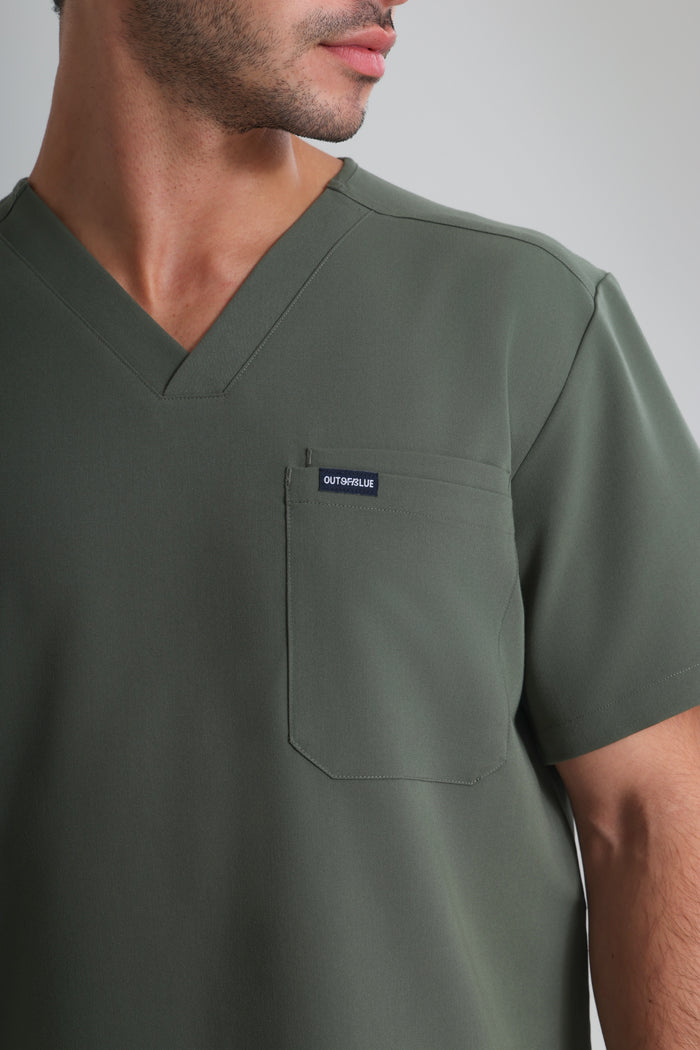 SHIFTMASTER™ Scrub Top - Moss Green